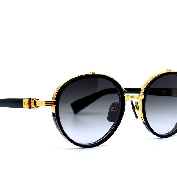 BALMAIN CROISSY BY AKONI BPS 126A Gold Black Titanium Unisex Sunglasses